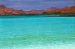 Tropical Blue Water Highlights Mainland Baja Hills (49364 bytes)