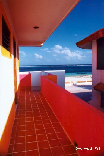 Rear View of the Caribbean, Hotel Ojo De Agua, Puerto Morelos, Mexico